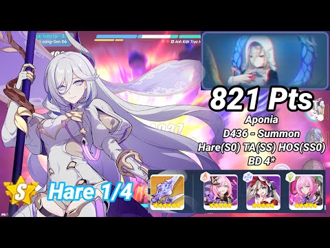 Hare 1/4 | Redlotus D436: Aponia (Summon) 821 Pts - Hare S0 TA(SS) HOS(SS0) BD 4* | Honkai 6.6