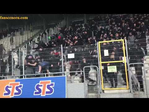 Cracovia - Wisła Kraków (01.05.2022) napinka przy płocie