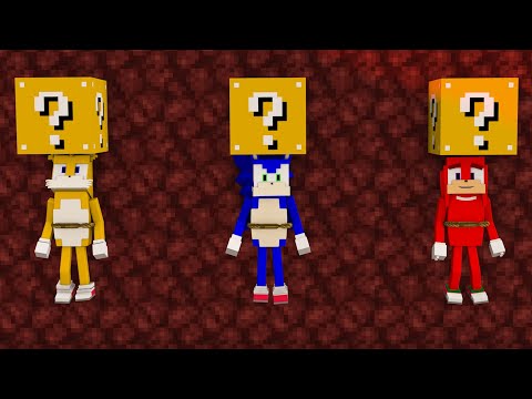 Sonic.EXE + Knuckles and Tails Traps and Lucky Blocks Meme - (Minecraft Animation) FNF