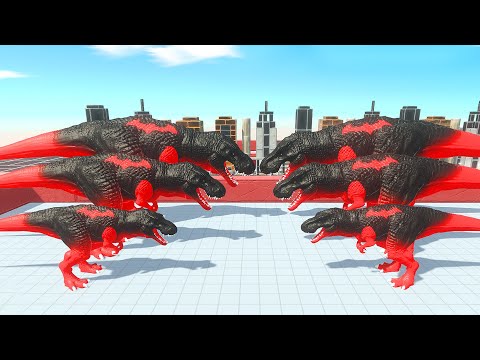 RED X3 T-REX VS ALL UNITS CITY DEATH RUN | AnimalRevoltBattleSimulator