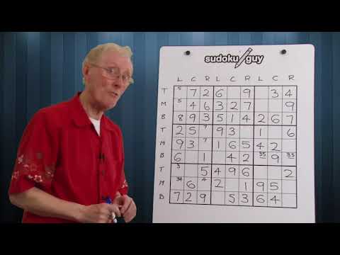 Learn to solve sudoku. Lesson 3. The matching pair. 2 empty cells.
