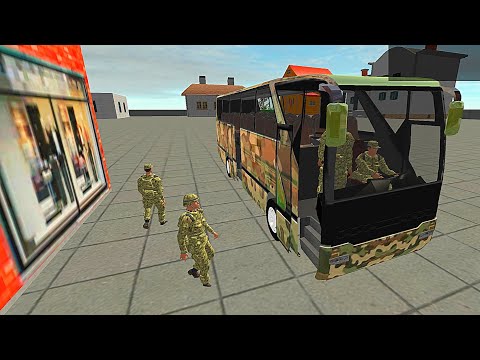 Army Bus Driver US Soldier Transport Duty - Offroad Driving Bus - Android iOS GamePlay
