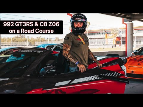 Recoil C8 Z06 running with a 992 GT3RS on a Road Course