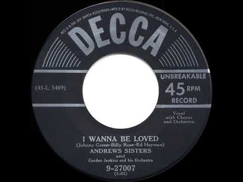 1950 HITS ARCHIVE: I Wanna Be Loved - The Andrews Sisters (a #1 record)