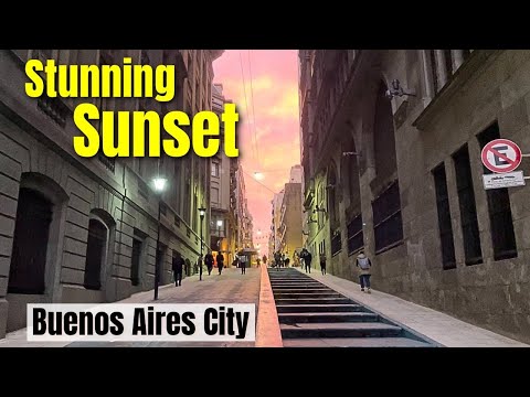 Unreal Sunset in Buenos Aires 🇦🇷🌆 | European-Style Streets Walking Tour