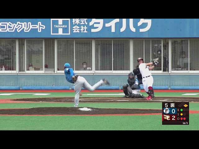 【ファーム】イーグルス・川島慶三 チーム最年長のベテランがセンターへのタイムリー2ベースヒットを放つ!! 2022年9月3日  東北楽天ゴールデンイーグルス 対 北海道日本ハムファイターズ