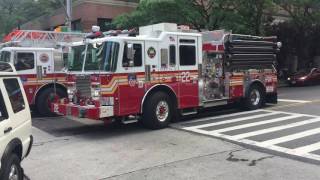 BRAND NEW FDNY KME ENGINE 22 TAKING UP FROM 10-75 ALL HANDS FIRE 79TH STREET IN MANHATTAN, NYC.