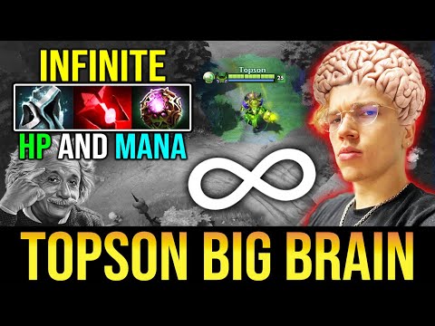 Topson BIG BRAIN build on his PUGNA - Infinite HP & MANA DOTA 2