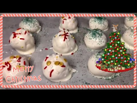 Easy No Bake Christmas Recipe-Peanut Butter SNOWBALLS-🌲Decorating Our Tree-Sharing family Ornaments