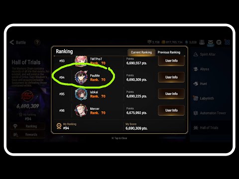 Epic 7 Made it to top 100 Hall of Trials!