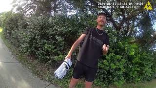 Police Stop Crazy Guy Caught Spray Painting a Wall.