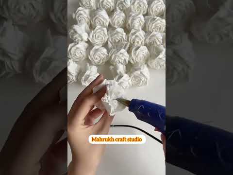 DIY toilet tissue paper rose flower: Vintage-Inspired Floral Decor #short #diy #craft #flowers #rose