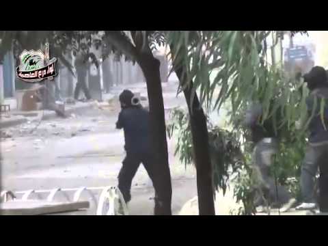 استهداف دبابة لقوات النظام من قبل لواء درع العاصمة في مدينة حرستا في محافظة ريف دمشق