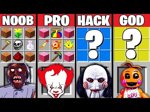 Minecraft Battle: NOOB vs GIRL vs HACKER vs GOD: HORROR GAME CRAFTING CHALLENGE ~ Animation