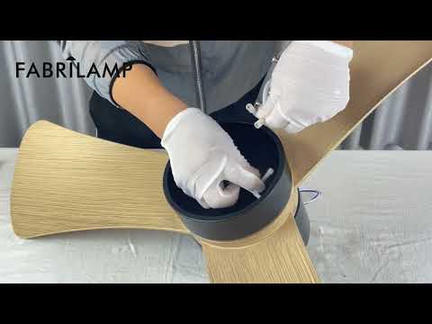 Vídeo de ZEPELIN Ventilador de Techo DC Silencioso Negro y Madera Fabrilamp / Abrila
