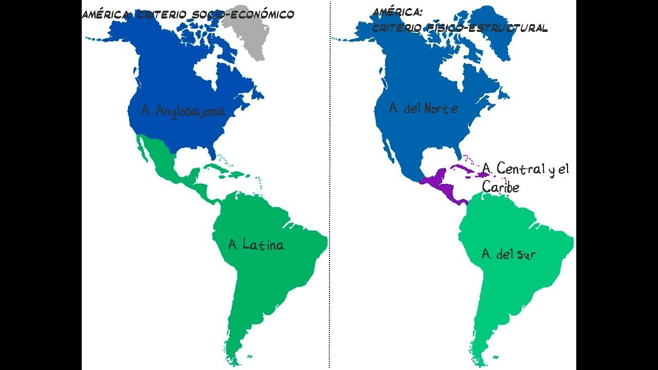 Distintos criterios para dividir el territorio americano.
