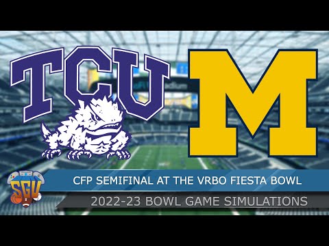 Michigan vs TCU - CFP Semifinal at the VRBO Fiesta Bowl - 12/31 Full Game Highlights - NCAA 14 Sim