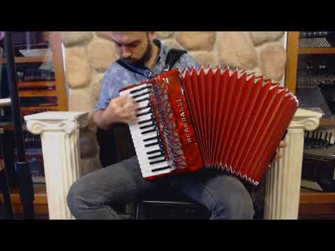 SCANAIRJRMRD - Red Scandalli Air Junior Piano Accordion LMMM 34 72 $5299
