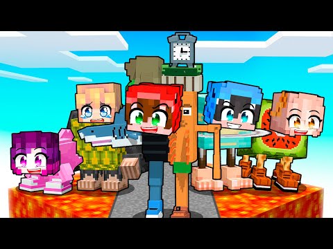 Sobreviví en un BLOQUE DE LAVA BRAINROT en Minecraft!