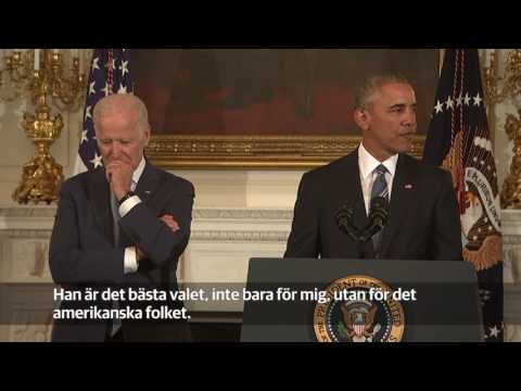 Joe Biden rörd till tårar av Barack Obama