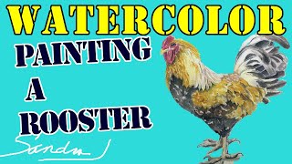 Learn to paint a rooster in watercolor here!