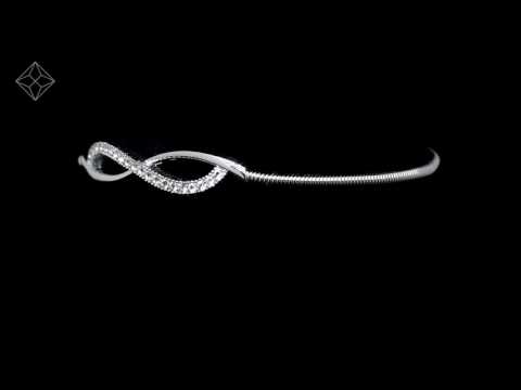 UD3269 - WHITE TOPAZ TESORO COLLECTION INFINITY BRACELET IN 925 SILVER