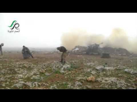 أنصار الثورة - لواء المدفعية والصواريخ "أحرار الشام" يستهدف قوات النظام في معرحطاط بريف ادلب