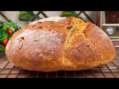 4 sastāvdaļas! Nav nepieciešama mīcīšana! Kraukšķīga maize 90 minūtēs (maiznīcas kvalitātes!)