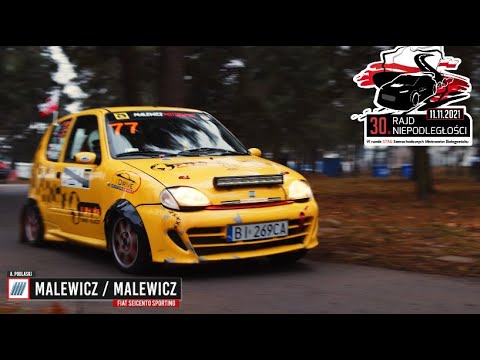 Połowa rajdu na jednym biegu-Malewicz / Malewicz-Fiat Seicento Sporting -30 Rajd Niepodległości 2021