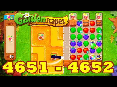 Gardenscapes Level 4651 - 4652 HD Walkthrough | 3 - match game | gameplay | android | GameGo Game
