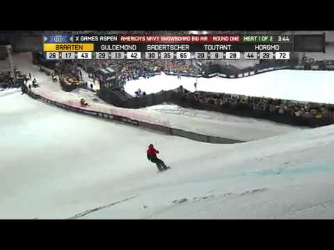 Gjermund Braaten Run 5 Snowboard Big Air round 1 - X Games
