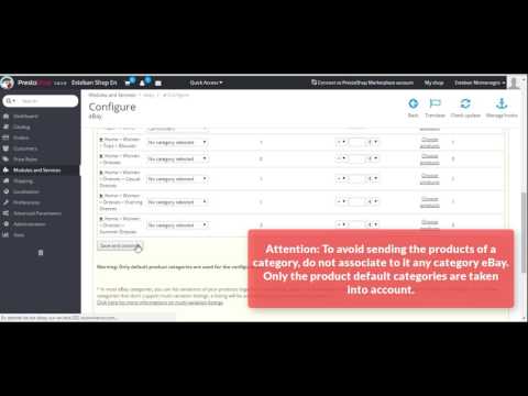English video Tutorial of eBay marketplace for PrestaShop
