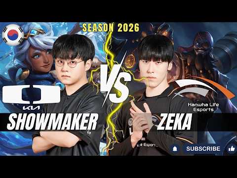 DK ShowMaker vs HLE Zeka - ShowMaker TALIYAH vs Zeka RYZE Mid - Patch 26.4 KR Ranked | lolrec