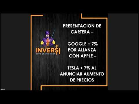 Presentación de la Cartera de Inversí, Google mas 7% y Tesla mas 7%.