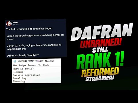 Dafran Unbanned And Still Rank 1! Reformed Streamer! - Overwatch
