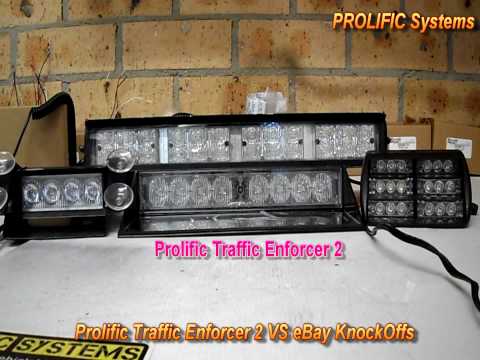 Prolific Traffic Enforcer 2 LED Dash Deck Safety Warning Light VS eBay Knock Off Lights