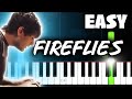 Owl City - Fireflies - EASY Piano Tutorial