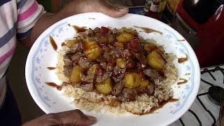 Sweet Teriyaki Beef And Pineapple Stir Fry (From 2 T- bone Steaks)
