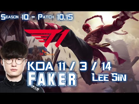 T1 Faker LEE SIN vs NIDALEE Jungle - Patch 10.15 KR Ranked