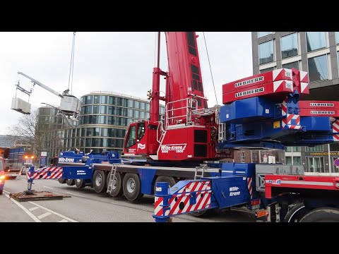 Soeren66 - LIEBHERR LTM 1450-8.1 bei dem Tausch eines Fassadenlifts, Teil 1