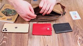 Практична чоловіча барсетка з текстилю 21260 Vintage коричнева