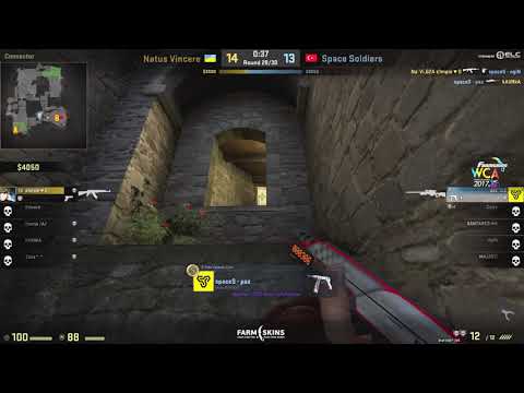 s1mple T resolves the 2vs2 pre plant situation with 2 AK HS kills on the bombsite B offensive includ