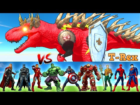 All Spiderman T-Rex vs SuperHero Dinosaurs Battle in Jurassic World Rebirth Evolution 2025