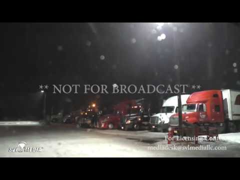 WaKeeney. KS I-70 Closed to Westbound traffic because of blizzard, Trucks fill lots 01-21-2018