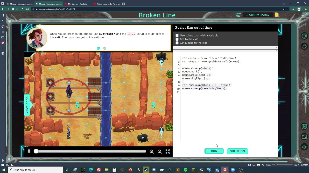 Ozaria - Javascript - Chapter 3 - Module 1 - Broken Line