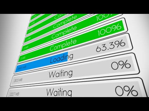 4K Close-up Computer Screen Display of Loading and Transferring Data List