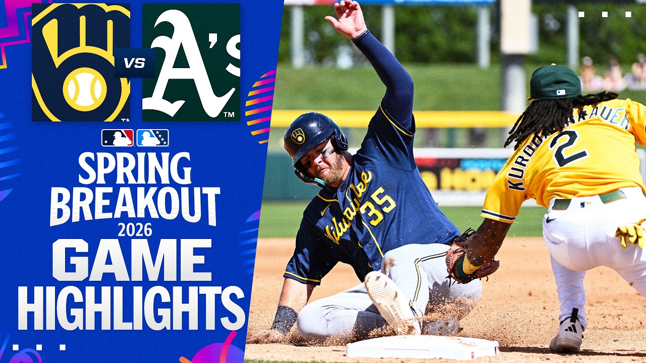 Brewers vs. Athletics Spring Breakout Game Highlights (3/22/26) | MLB Highlights