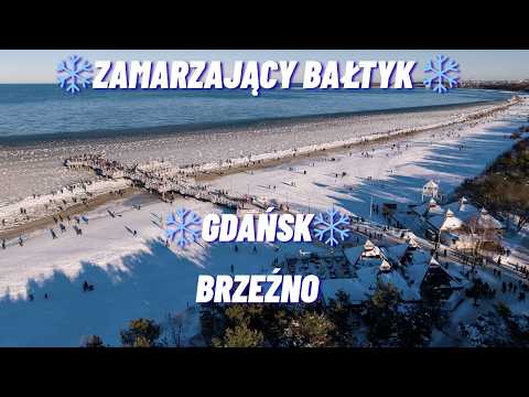 ZAMARZAJĄCY BAŁTYK ❄️ Gdańsk Brzeźno z lotu ptaka | 4K