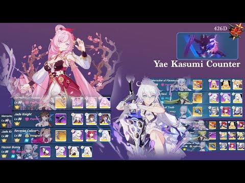 Yae Kasumi Counter 426 D S0 HoH 795/798 & Budget S0 HoFs 781/690 | Honkai Red Lotus Abyss