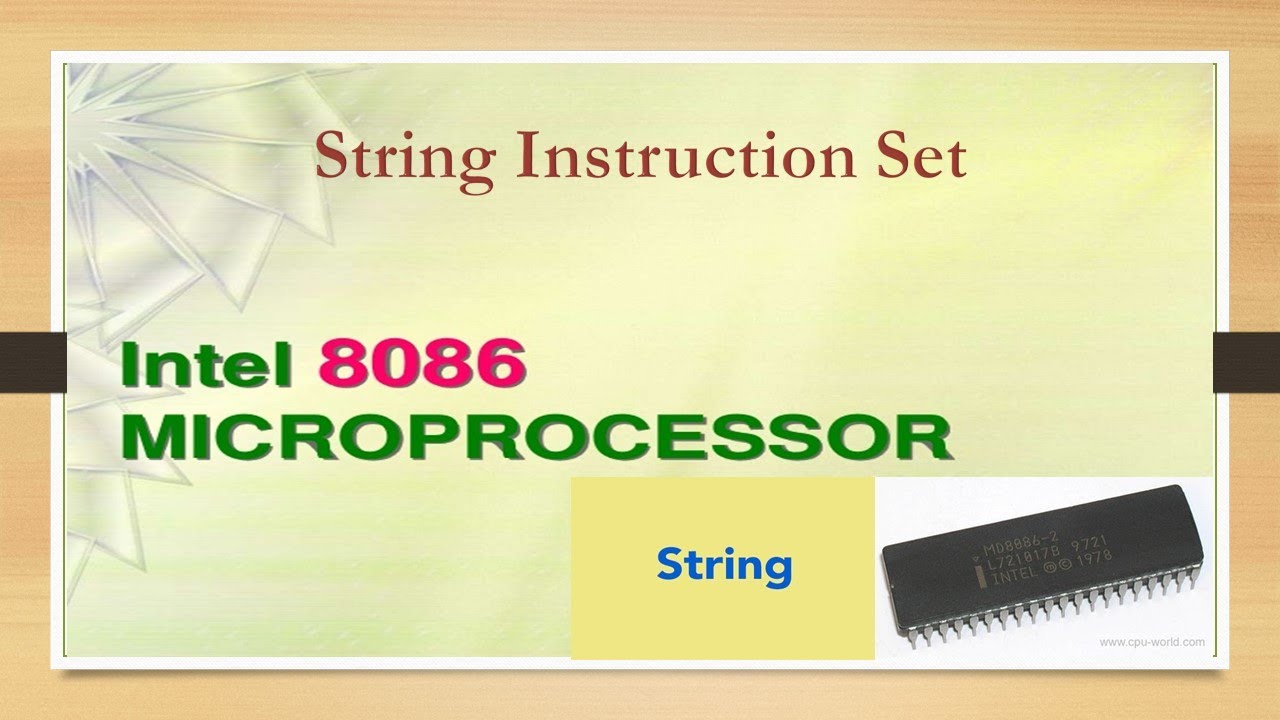 DIGITAL ELECTRONICS  8086 MICROPROCESSOR STRING  INSTRUCTION SET